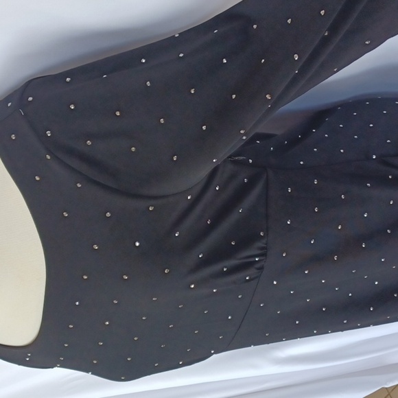 Express Dress With Rhinestones Black Womens Size M, 17" PTP, 32"L - Picture 3 of 9